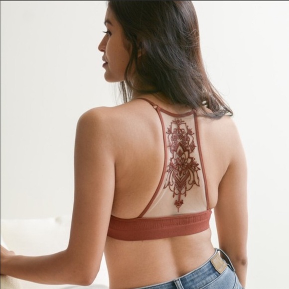 Bralette tattoo mesh sheer back bra sexy trendy - Picture 4 of 8